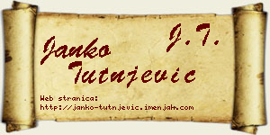 Janko Tutnjević vizit kartica